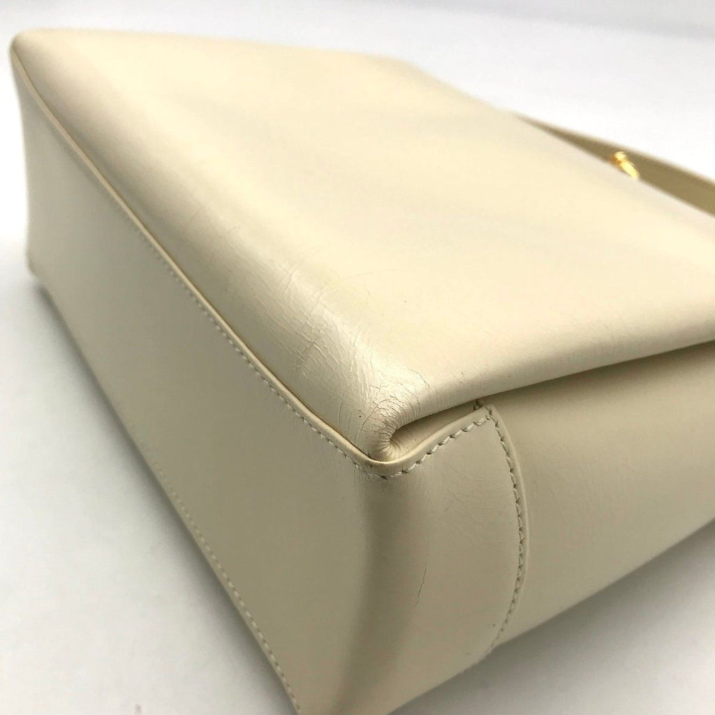 Gucci Vintage Leather Hand Bag Ivory — view 5