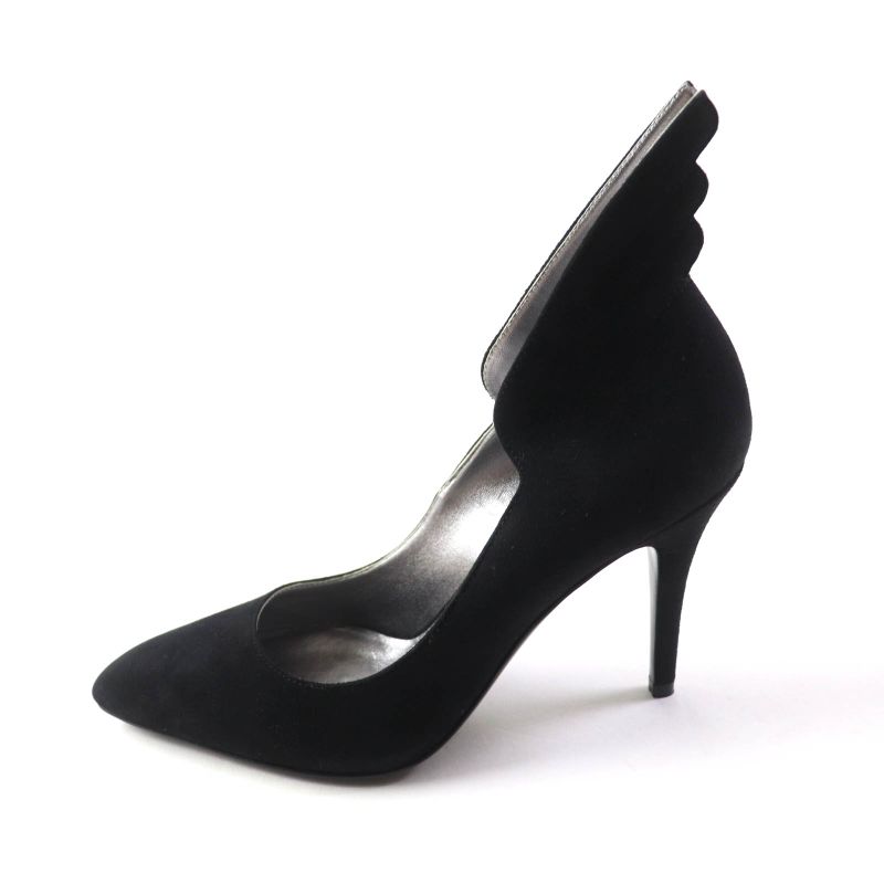 Hermes Vecteur Feather Motif Suede Leather Pumps Black 35 Storage With Bag — view 5