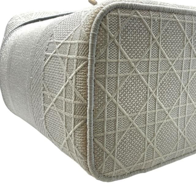 Christian Dior Cannage Vanity Handbag Logo Canvas Gray — view 3