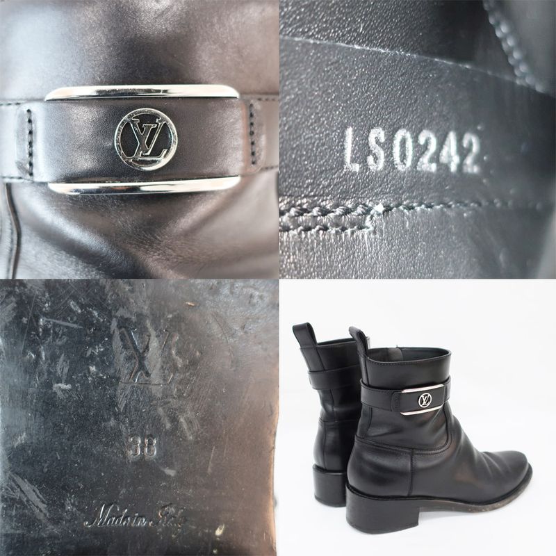 Louis Vuitton Boots Waist Side Line Black Short Leather — view 9