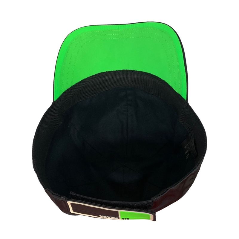 Prada Cap Nylon Logo Baseball 2 Hc274 Size L Black and Green 0864 — view 6