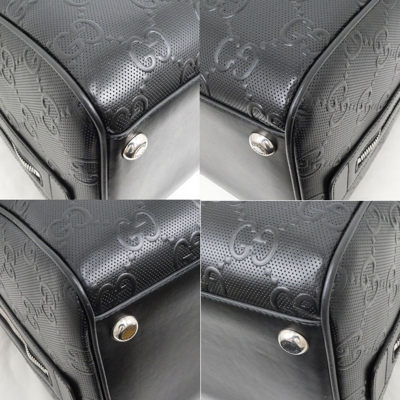Gucci GG Embossed Boston Bag Black Leather 2-Way — view 5