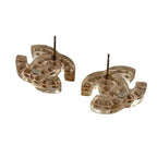Chanel Coco Mark Plastic Rhinestone Earrings 18S — view 6