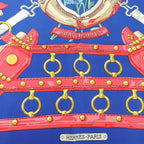Hermes Scarf Carre 90 Silk 100% Field To Aux Champs Navy Blue Pink — view 2