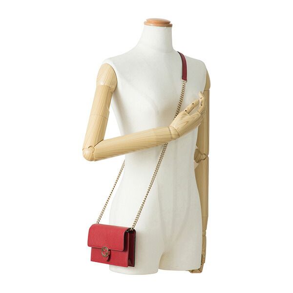 Gucci Clutch and Second Bag Shoulder Dollar Calf Red — view 6