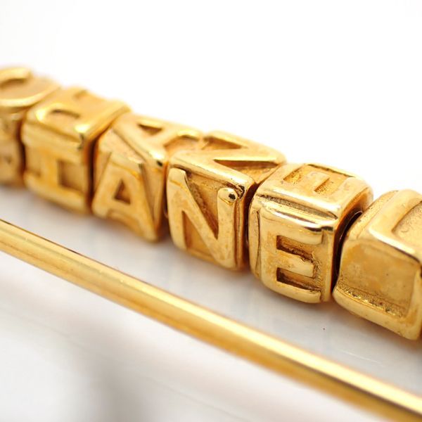 Chanel Brooch Safety Pin 01 P Logo Cube GP Gold Color — view 9