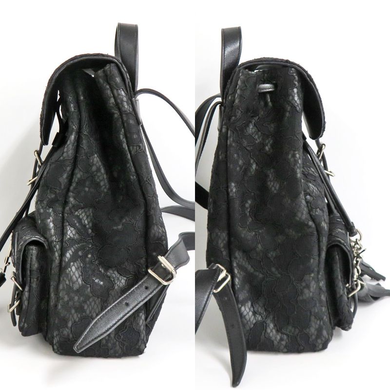 Saint Laurent Rucksack Festival Backpack Lace Black Fringe — view 5