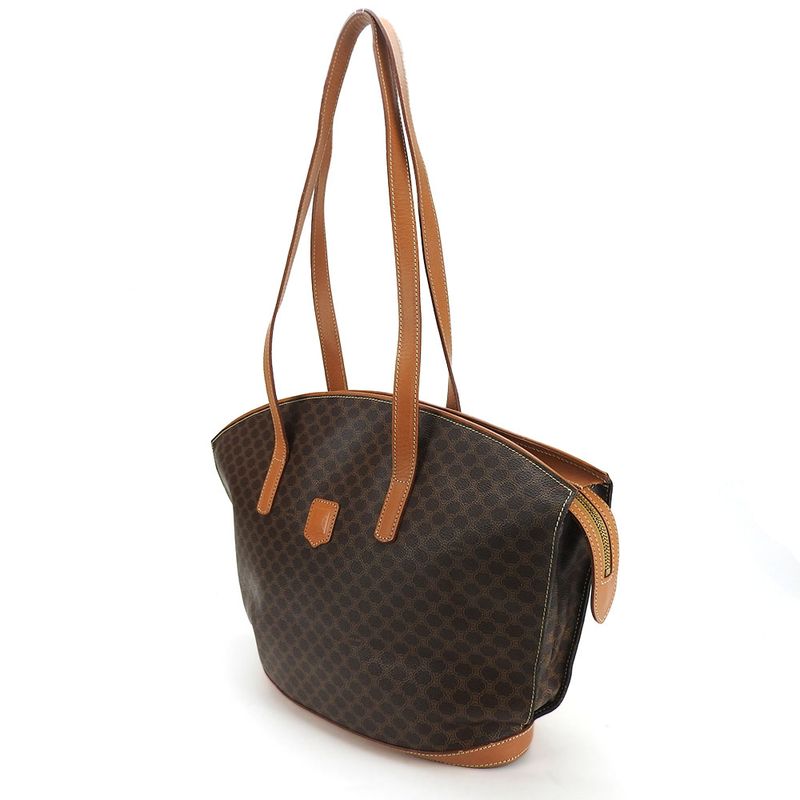 Celine Tote Bag Macadam Leather Brown Gold Hardware — view 2