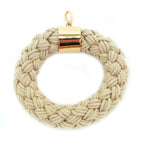 Celine Pendant Top Scrunchie Beige Gold Hardware Plated Accessory — view 5