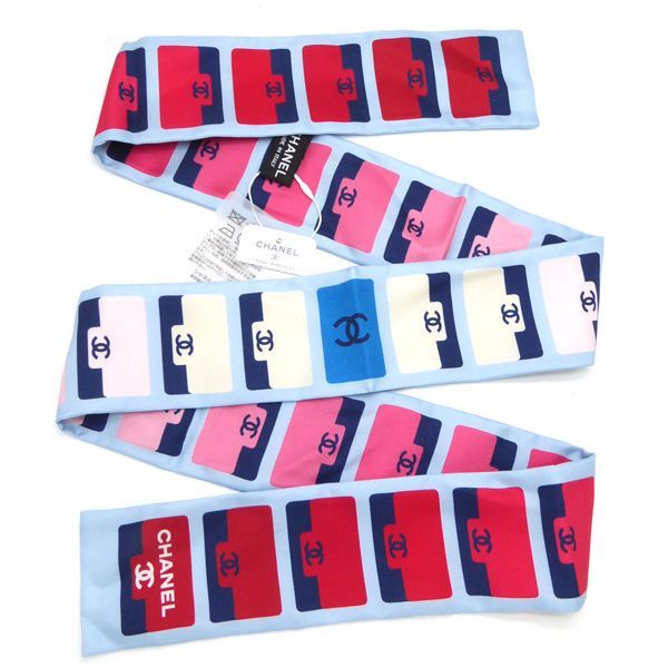 Chanel Headband Twilly Coco Mark 100% Silk Scarf With Tag — view 2