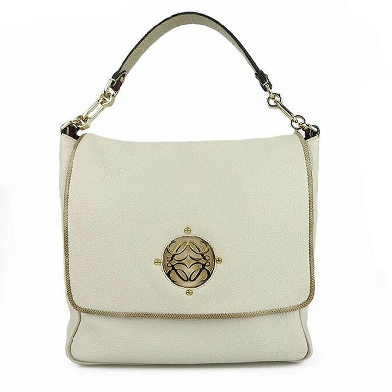 Loewe Shoulder Bag Miami 374.96.623 White Gold Hardware — view 7