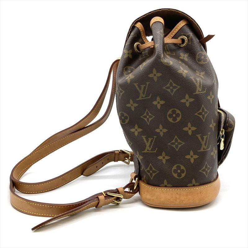 Louis Vuitton Montsouris MM Backpack Monogram Canvas Brown Gold Hardware — view 5