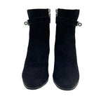 Hermes Saint Germain Boots Short Shoes Suede Black Silver Kelly Hardware — view 2