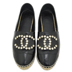 Chanel Espadrilles Coco Mark Bijoux Black Patent Leather 20 C 37 — view 3
