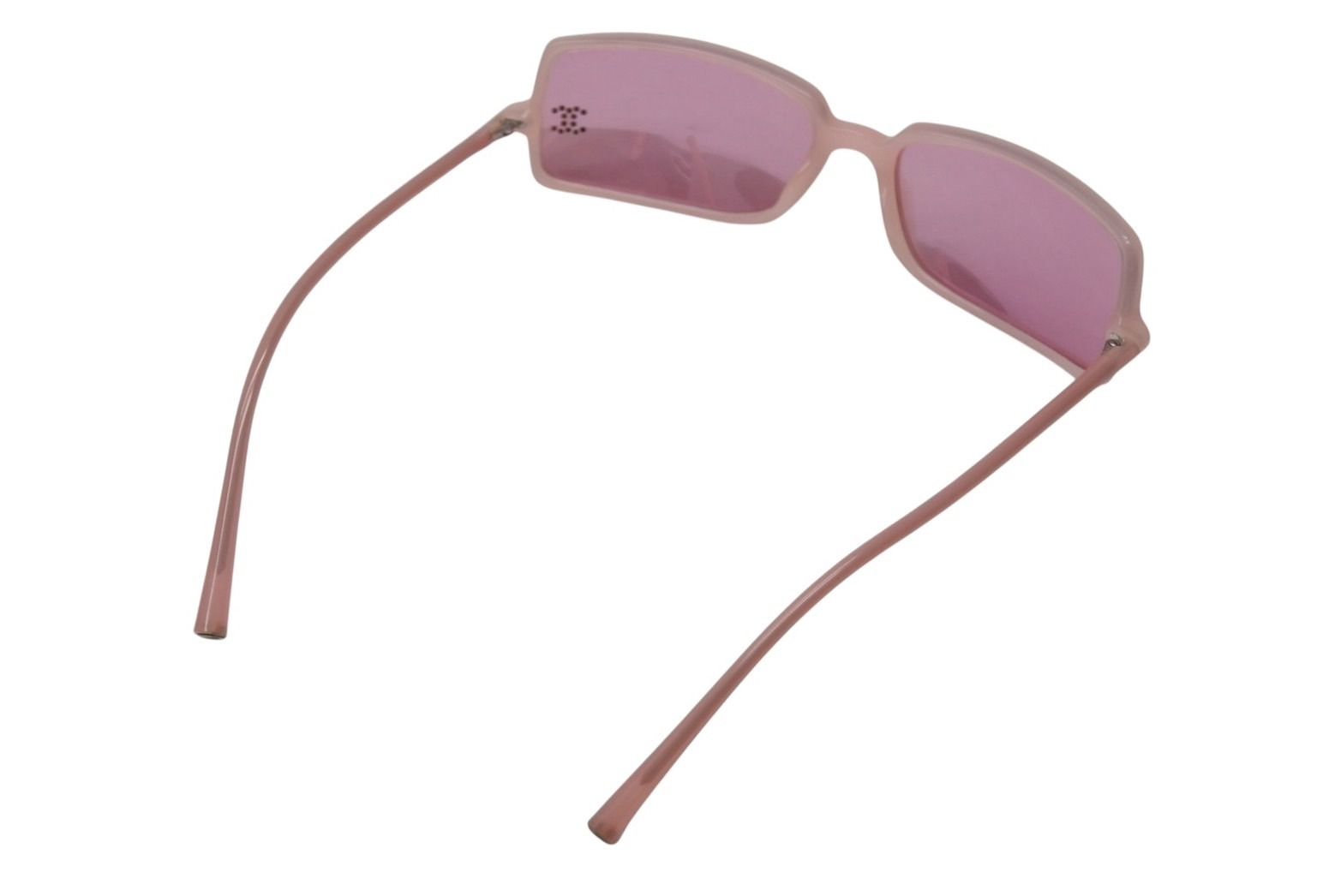 Chanel CC Logo Rhinestone Square Sunglasses Pink Acetate Eyewear — view 7