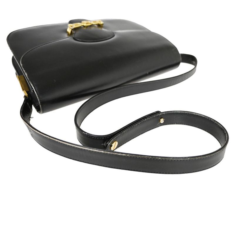 Celine Carriage Shoulder Bag Leather Black 67 Fa291 — view 5