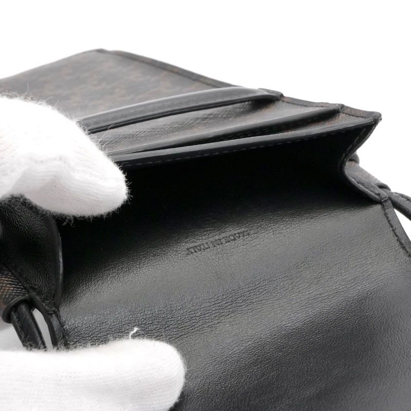 Celine Mobile Smartphone Accessories Leather Canvas Black Triomphe Logo Phone — view 9