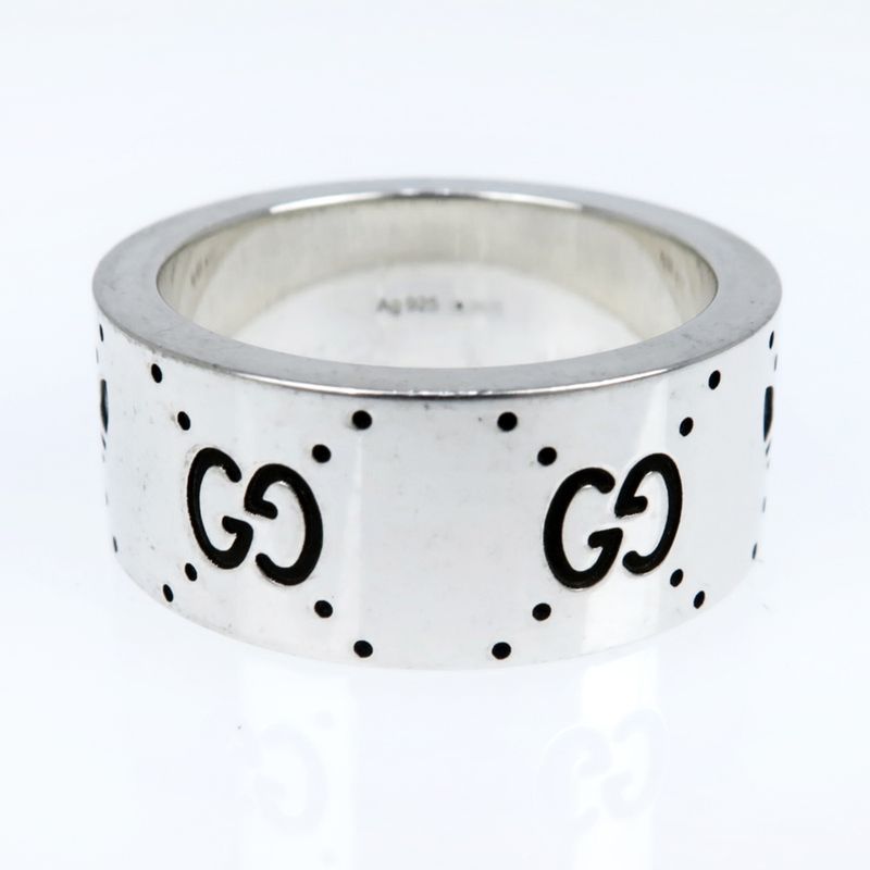 Gucci Adidas Collaboration Ring Engraving Wide Trefoil 17 AG 925 Jewelry — view 5
