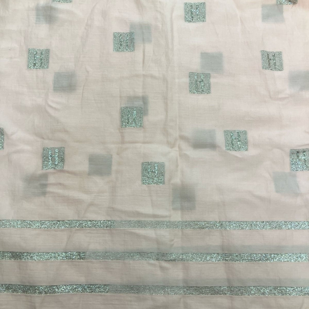 Hermes H Logo Shawl Large Lame Light Pink — view 7