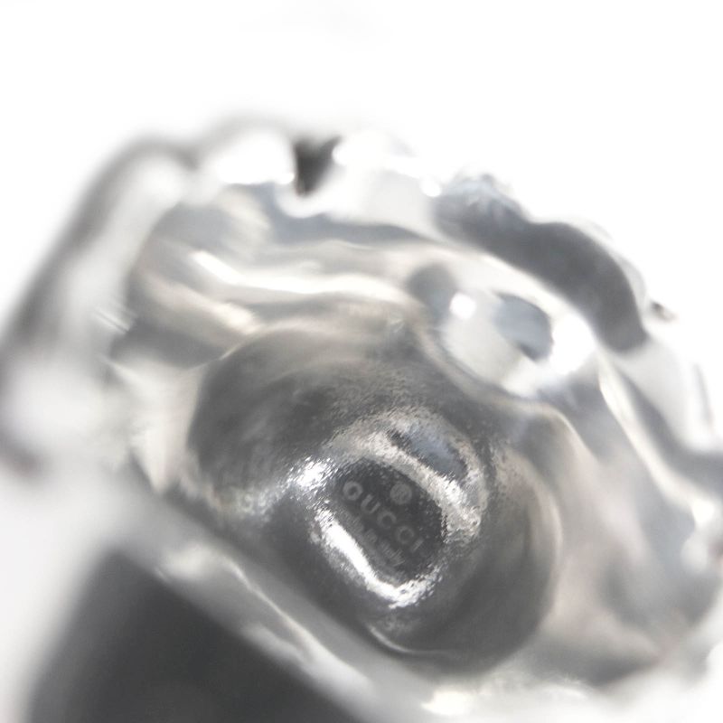 Gucci Lion Head Ring Accessory Colored Stone Silver Black 16 — view 7