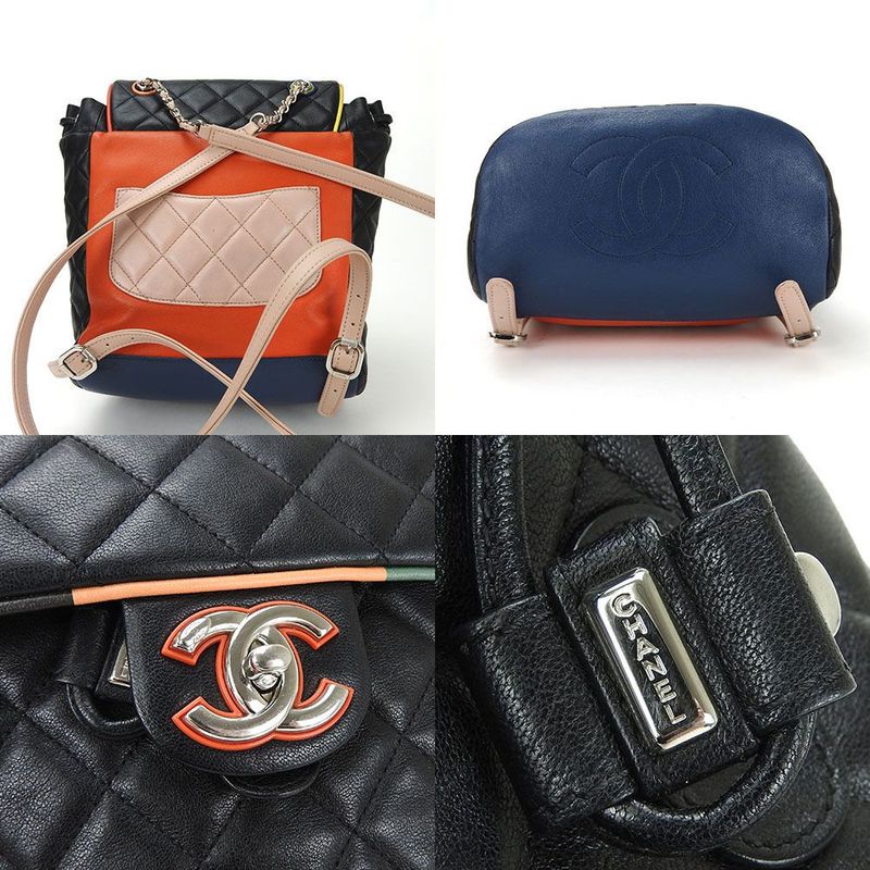 Chanel Backpack Quilted Lambskin Leather 23 rd Black Multicolor — view 3