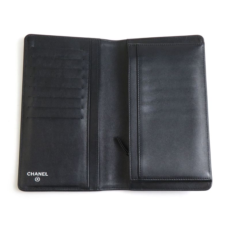 Chanel Bifold Long Caviar Black Wallet — view 3