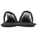 Louis Vuitton Sweet Line Logo Embroidery Satin Slippers Room Shoes Black — view 6