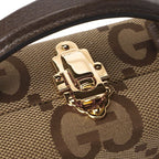 Gucci Shoulder Bag Jumbo GG Canvas Camel Ebony — view 7