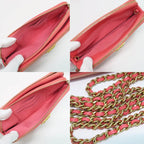 Chanel Boy Chain Clutch Wallet Bag Caviar Leather Pink — view 5