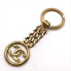 Chanel Circle CC Logo Chain Key Holder Key Ring Gold — view 2