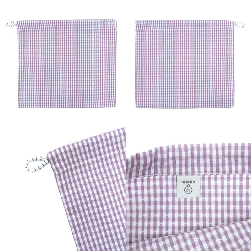 Hermes Petit H Ash Drawstring Purse 3 Types Set Pouch Accessory — view 8