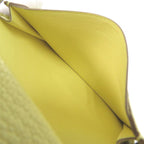 Hermes Bearn Card Case Chevre Mizor Lime Stamped W Yellow 1650 — view 8