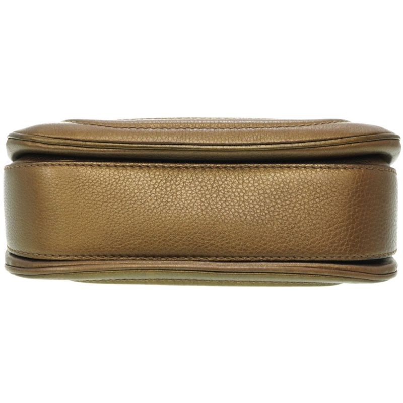 Gucci New Bamboo Shoulder Handbag Leather With Gold Strap 0020 — view 5