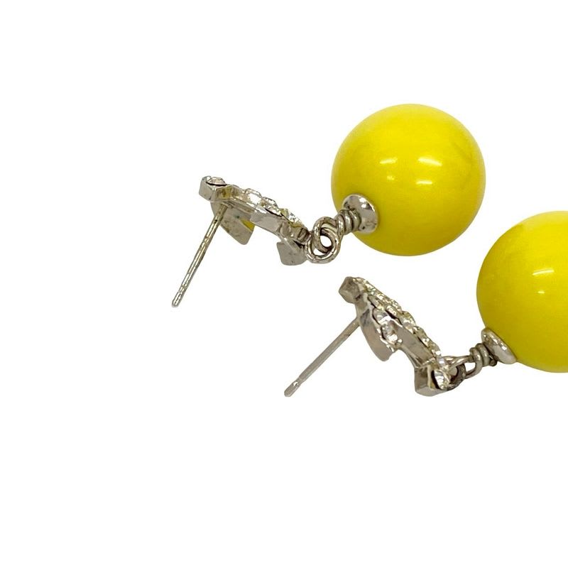 Chanel Coco Mark Motif Metal Rhinestone Earrings Accessories 04A — view 5