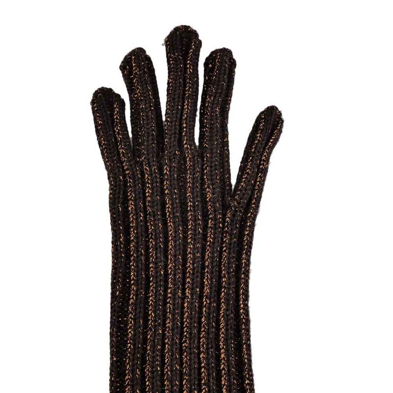 Prada Long Gloves Brown Orange Lame S