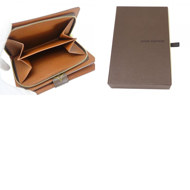 Louis Vuitton Bifold Wallet Porte Papier Monogram Brown Gold Hardware — view 9