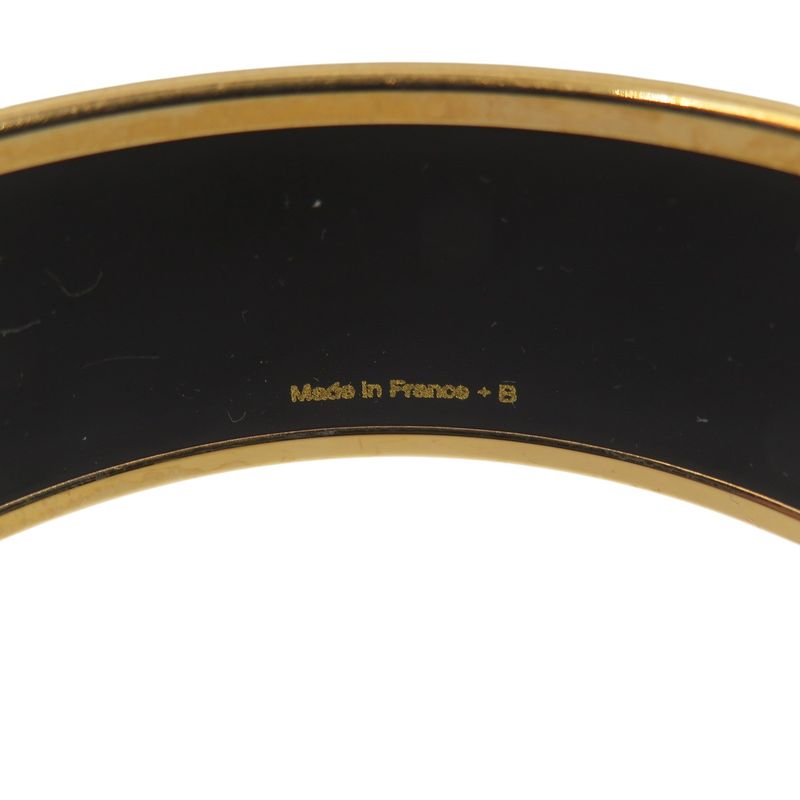 Hermes Emile GM Bracelet Tea For Two Cloisonne Metal Yellow Bangle 0242 — view 7