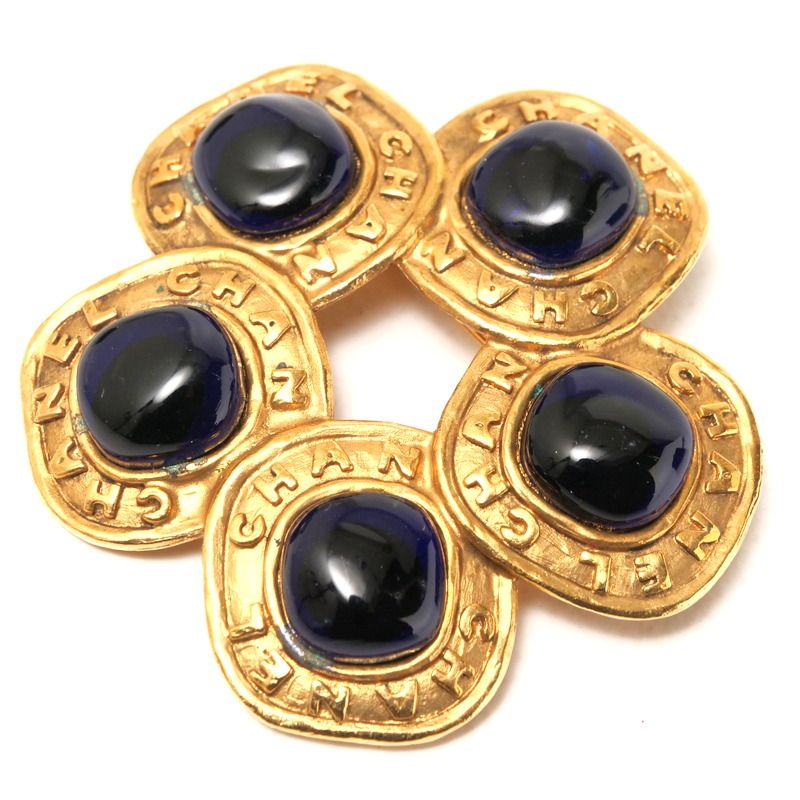 Chanel Vintage Brooch Gripore 26 Navy And Gold — view 4