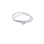 Hermes Vertige Coeur Diamond 030 CT 18K White Gold 50 Ring 750 WG Togo — view 4
