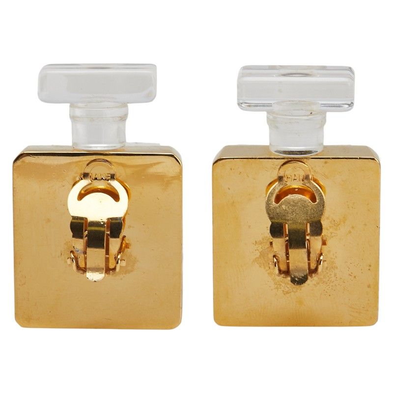 Chanel Perfume Bottle Gold Clear Plated Plastic — view 4