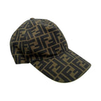 Fendi Hat FF Jacquard Baseball Cap Fxq768 A660 Logo Brown — view 2