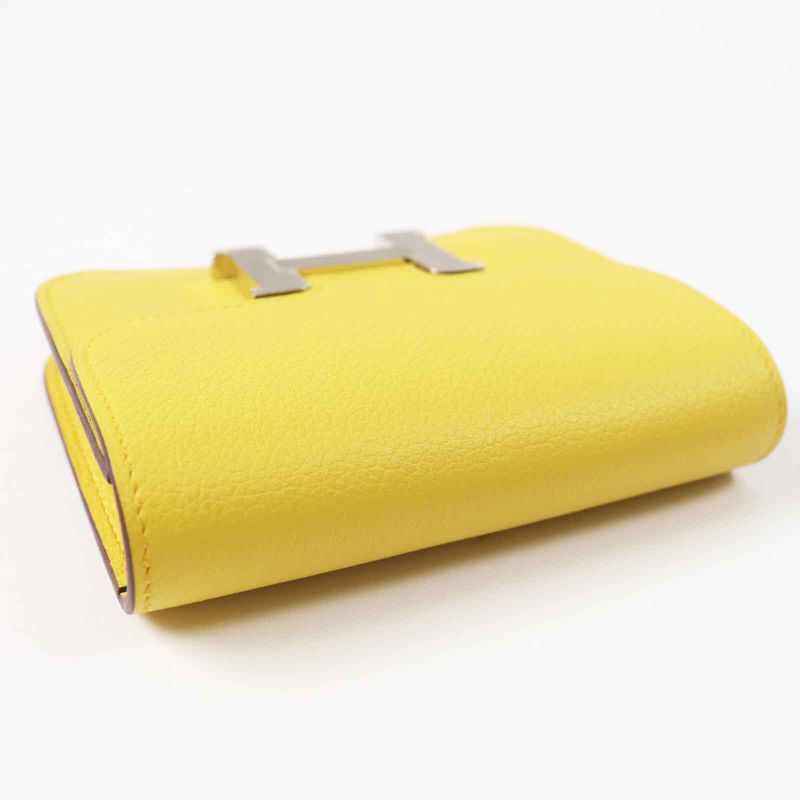 Hermes Constance Slim Verso Silver Hardware Evercolor Coin Case Sun New Blue — view 5