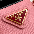 Prada Air Pods Case Triangle Logo Saffiano Leather Strap Pink Shoulder Bag — view 9