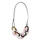 Hermes Caramba Buffalo Horn Lacquer Brown Pink Necklace 0271 — view 4
