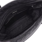 Prada Handbag Black Nylon Saffiano Leather to Line Guru Logo 2-Way Shoulder — view 3
