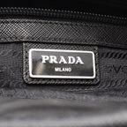 Prada Handbag Black Nylon Saffiano Leather to Line Guru Logo 2-Way Shoulder — view 4