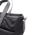 Prada Handbag Black Nylon Saffiano Leather to Line Guru Logo 2-Way Shoulder — view 9