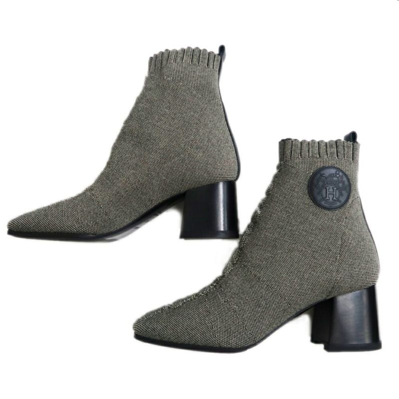 Hermes Volver Knit Boots Gray Black Size 36 Shoes Apparel — view 5