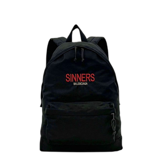 Balenciaga Backpack Black Leather Canvas