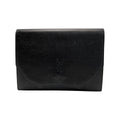 Yves Saint Laurent Logo Clutch Bag Black Leather Vintage